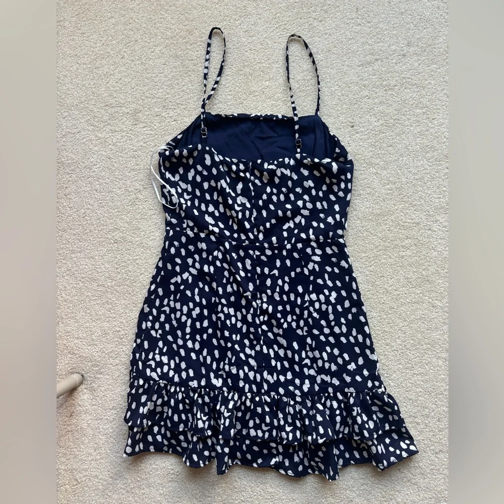 Princess Polly Navy Leapord Print Ruffle Mini Dress - Picture 4 of 5